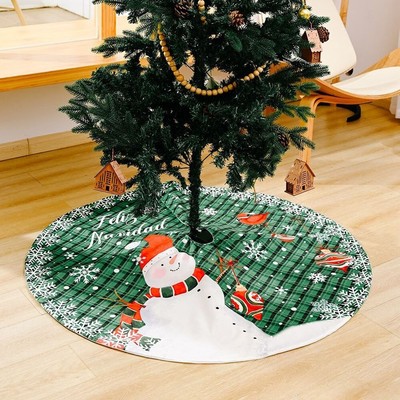 Argento Tacobear Gonna per Albero di Natale 122cm Bianco Peluche Grande Christmas Tree Skirt Fiocco di Neve Base Coperta per Albero di Natale Decorazione di Natale Festa Vacanza 
