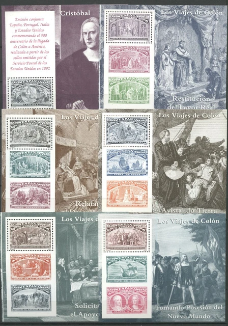 Schiffe, Ships, Kolumbus, Amerika - Spanien - Bl.45-50 ** MNH 1992
