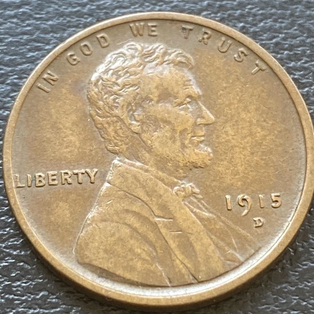 1915 D Wheat Penny Lincoln Cent 1c High Grade AU #30288
