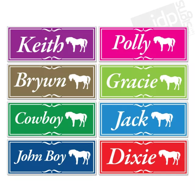 Personalisiertes Pony Stabiles Türnamensschild - 3 Mm Starr Wasserdicht Pvc - 21 Farben 2