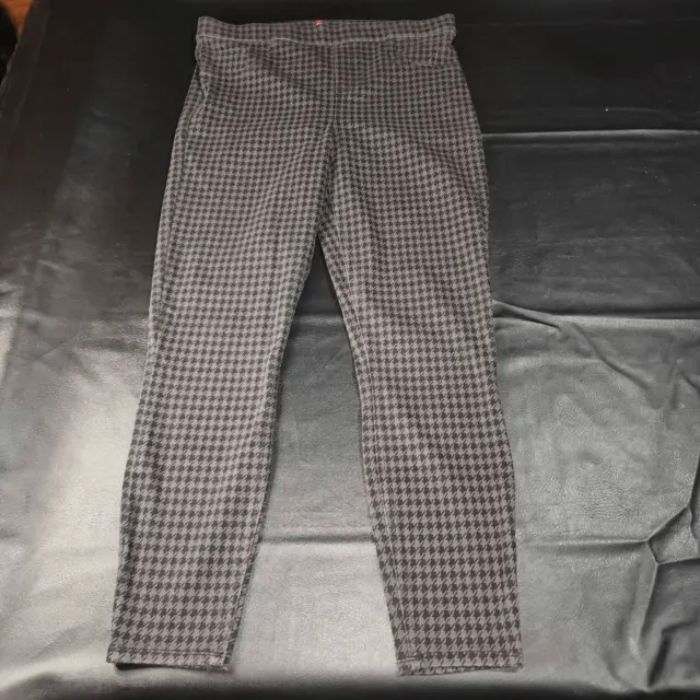 Spanx Womens Gray Black Houndstooth Jeanish Ankle Leggings XL