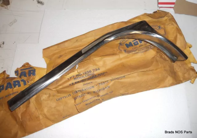 NOS Mopar 1957-1958 Ply Dodge DeSoto Chrysler Sedan Conv WINDSHIELD SIDE MLDG RH