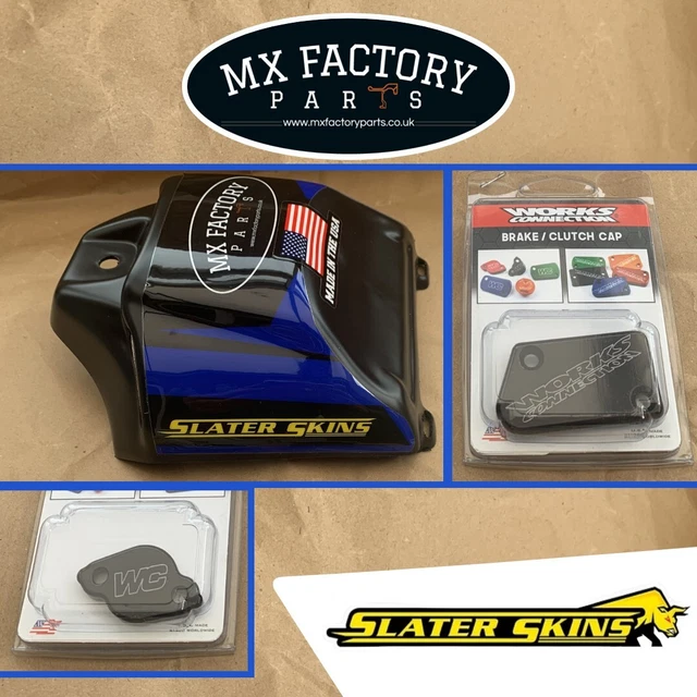 YZ WR 250F/450F FX Yamaha Slater Skins Air Box & WC Tappi Freno F & R Nero MX