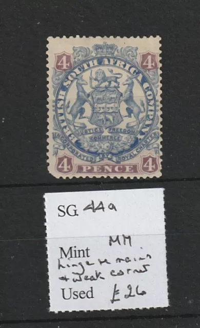 BRITISH SOUTH AFRICA COMPANY SOUTHERN RHODESIA MINT MH 1896 STAMP SG RH 44a 4d