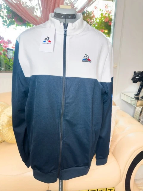 Sweat à Capuche Zippé Le Coq Sportif - Taille XL - Violet Moucheté, Super Confort !