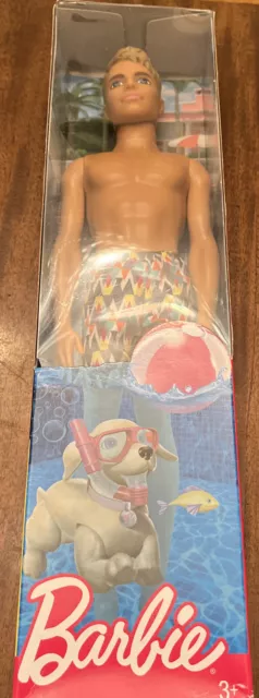 Ken Beach Doll Barbie Water Play Mattel No Puppy Included New In Box