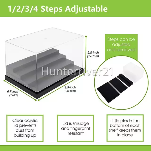 Acrylic Display Box Clear Case Dustproof for Model Toys Figures Collectibles AU 3