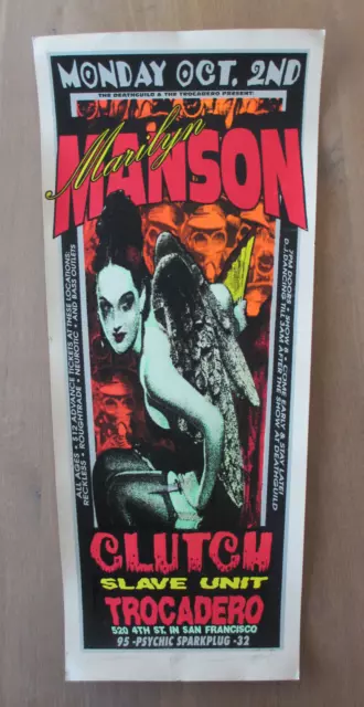 Marilyn Manson Psychic Sparkplug Og Ltd Ed S/N Silk Screened Concert Poster