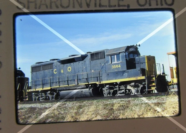 Original '79 Kodachrome Slide C&O Chesapeake Ohio 3584 GP40 Sharonville    40S59