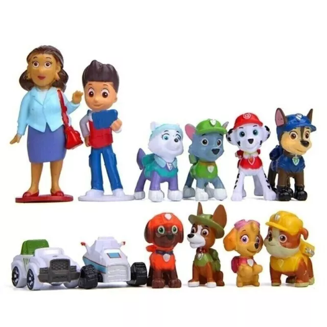 12Pcs Paw Patrol Marshall Ryder Chase Zuma Skye Rubble Action Figures Decor Toys