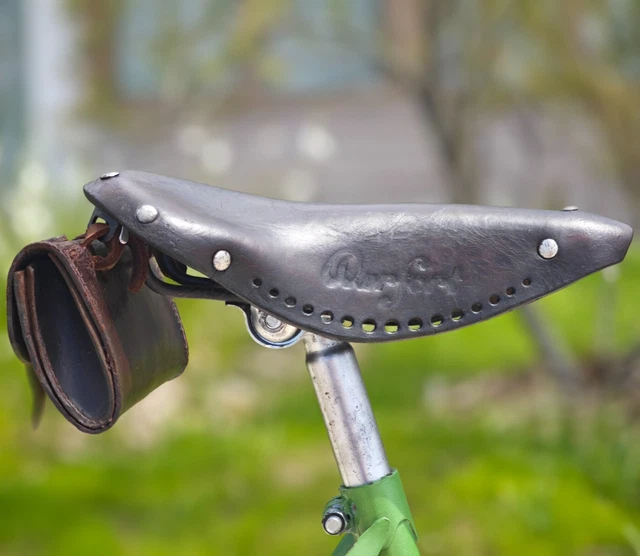 Selle Vélo Course Vintage IDEALE 88 Speciale Compétition - Cuir Marron France 60-70