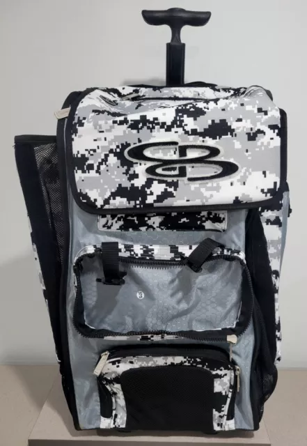 Boombah Rolling Superpack Hybrid Catchers Bag Black White *Missing Front Flap*