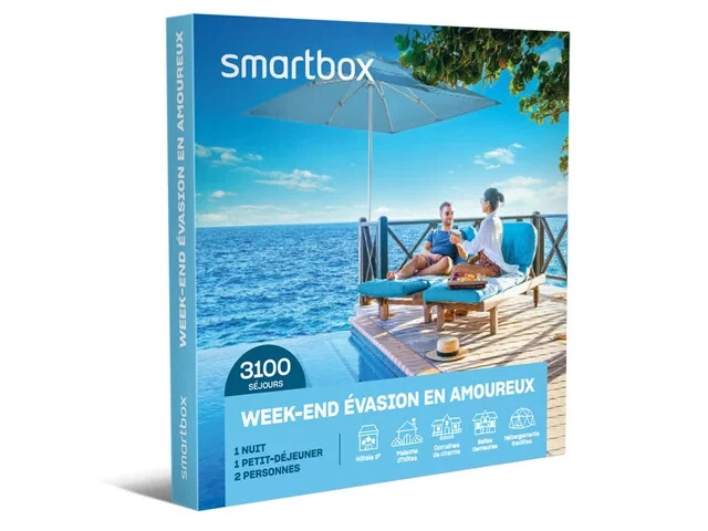 COFFRET SMARTBOX - Week-end évasion en amoureux - Valeur 59,90€ EUR 35