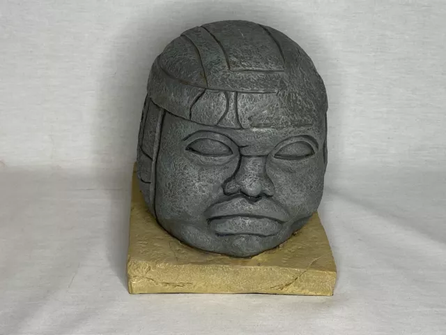 Ancient Olmec Head, Pre-Columbian, Meso American, Resin, Ancient Mystery