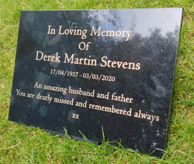 Personalised Engraved Granite Memorial Plaque, Grave Marker, Crem, 29x21cm