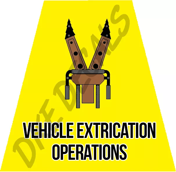 Vehicle Extrication Operations Helmet Tet Tetrahedrons Sticker Yellow Reflective