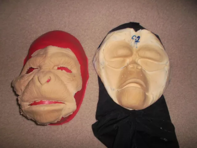 Two Foam Latex Planet of the Apes face prosthetic appliances Prop mask POTA2