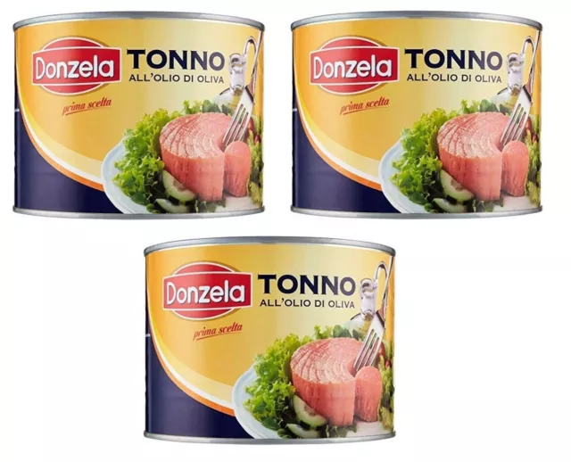 3x Donzela Tonno in Olio di Oliva Thunfisch in Olivenöl CATERING-FORMAT 1730g