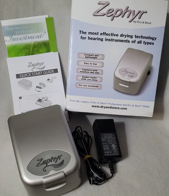 Tienda seca Zephyr para audífonos almacenamiento de instrumentos auditivos uso nocturno