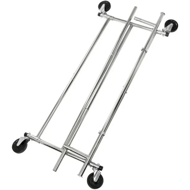 Honey Can Do Collapsible Expandable Rolling Garment Rack, Chrome
