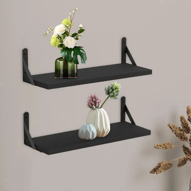 Étagère Murale Flottante En Rotin – Déco Bohème Pour Plantes, Salle De Bain, Cuisine, En Bois - 4