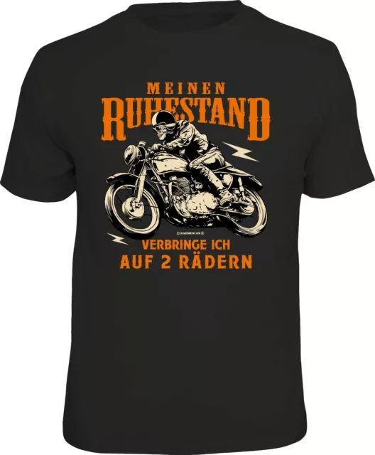 Uomo T-Shirt - Pensionamento IN 2 Ruote - Divertenti Regalo Uomini Biker-Shirts