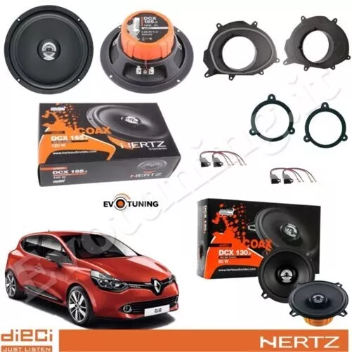 Set 4 Arcas Altavoces Hertz Dcx 165.3+130 Delantero + Post para Clio IV 2013>