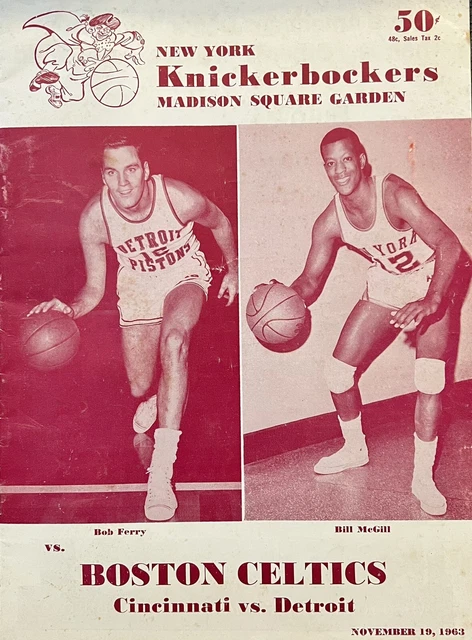 1963 NEW YORK KNICKS Vs BOSTON CELTICS BASKETBALL GAME DAY PROGRAM