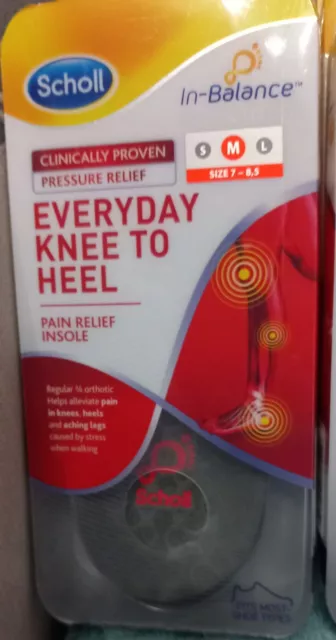 Scholl Everyday Knee to Heel Pain Relief Insoles - UK Size 7-8.5 - 1 Pair