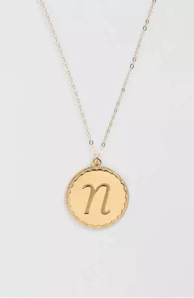 MOON and LOLA  n  Womens Gold Dalton Long "N" Initial 30" Pendant Necklace $76