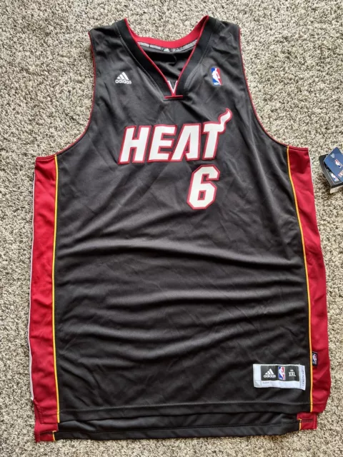 Brand New LeBron James Miami Heat Adidas Swingman Jersey Black Size 2XL+2 NWT