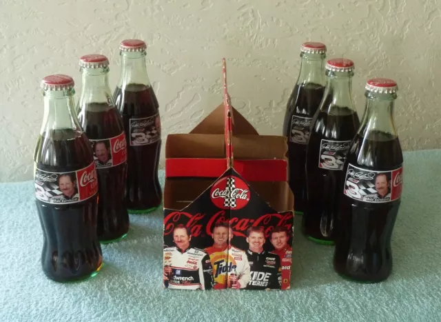 1998 Coca Cola Classic 8oz Nascar Dale Earnhardt 6-Pack Unopened Glass Bottles