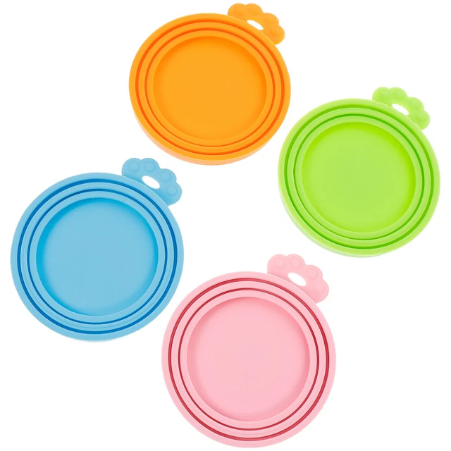 4 Pcs Safe Pet Food Can Lid Universal Dog Food Can Covers Lids
