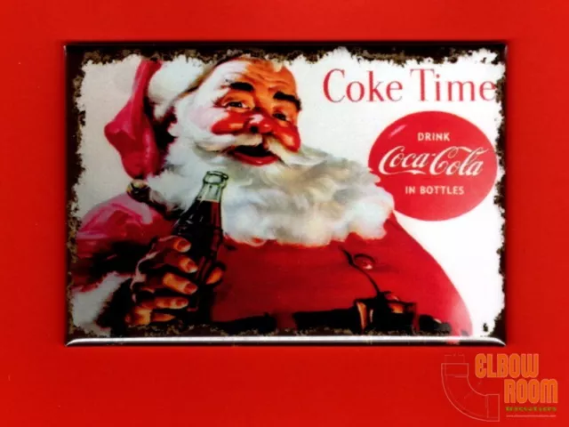 Coke Time Santa Coca-Cola vintage sign art 2x3" fridge/locker magnet