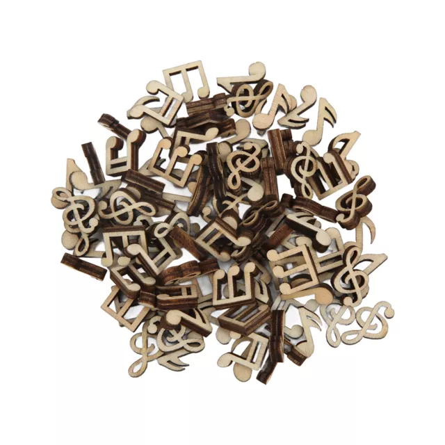 100x Music Notes Wooden Cutouts Unfinished Polishing Note Wood Pieces ▷