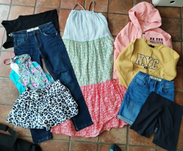 Girls summer clothes bundle age 10 11 12 years tops Dress shorts Jeans H&M NEXT