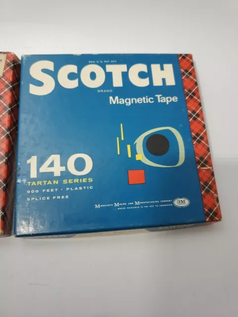 2x Vintage Scotch Magnetic Recording Tape 5" Reel 1/4" x 900 ft. Tartan 140 2