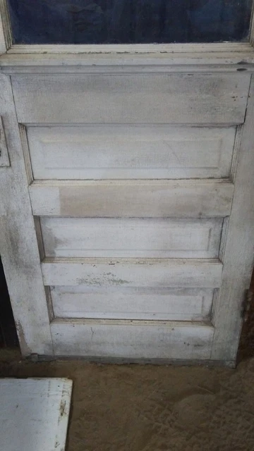 Antique Vintage Wood Wooden Exterior Entry Door With Window *FOR RESTORATION* 2