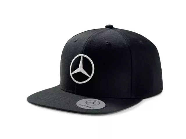 Orig. Mercedes-Benz Flat Brim Cap Schirm Mütze schwarz Klassisch mit Stern Logo