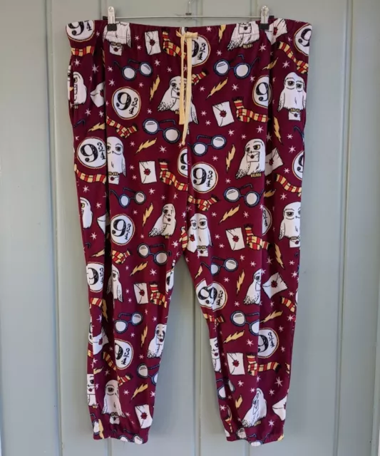 Harry Potter Womens Plus 3X Pajama Pants Fleece Sleepwear Gryffindor Pull On Red