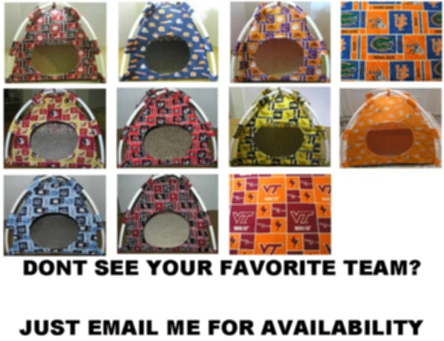 College Football Teams Pet Bed Pup Tent 4 Cats or Dogs or Any Small Animal~(16)