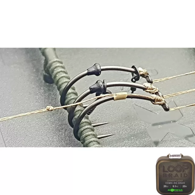 Combi Rigs x 5 Korda Style  - Loop Braid- Ready Tied Carp Rigs - Boom - Wafter 3