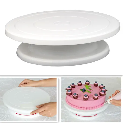 28cm Küche Kuchen Dekorieren Glasur Drehbar Plattenspieler Display Ständer Drehbar