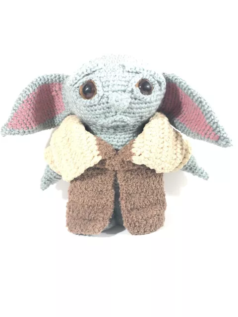 Hand Made Crochet  Baby Yoda Amigurumi The Mandalorian 15” Plush Star Wars Doll.