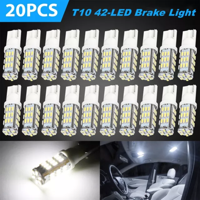 20x 6500K White T10/921/194 42SMD LED Interior RV Camper Trailer Light Bulbs 12V