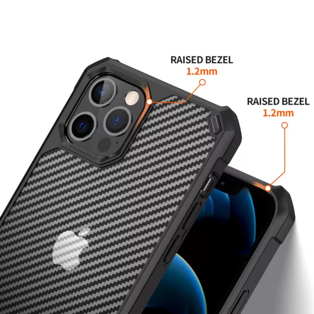 Schutzhülle für iPhone X XS XR 11 12 Pro Max Mini Handy Hülle Case Carbon Cover