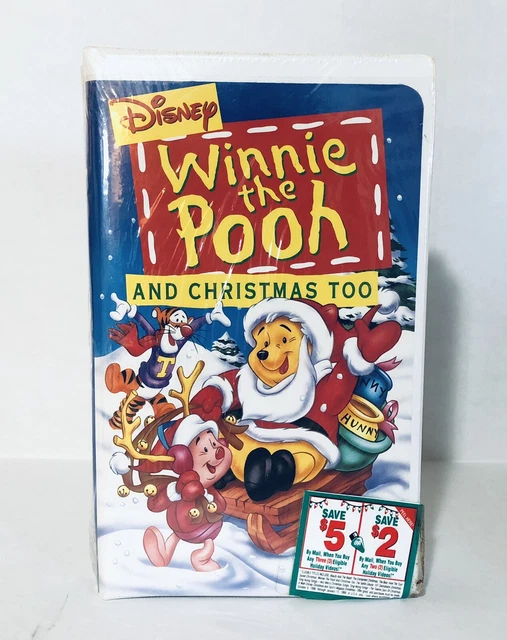 DISNEY WINNIE THE Pooh and Christmas Too VHS tape 2853 Clamshell Sealed ...
