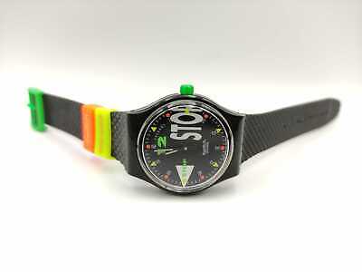 Swatch NIGHT SHIFT - SSB 101 - Stop Watch - Nuovo mai indossato - NEW OLD STOCK