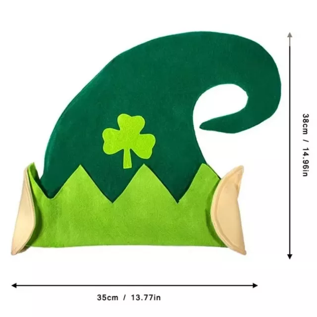 UNISEX SHAMROCK ELF Hat Green Shamrock Elf Cap St. Patrick
