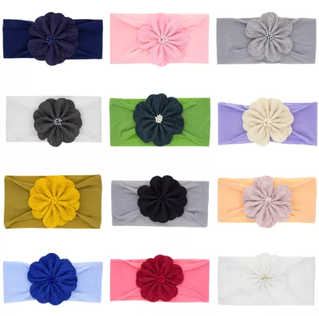 12 Pcs Kids Girl Baby Headband Toddler Lace Bow Flower Hair Band Accessories US